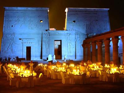 Exibição de som e luz no Templo de Philae.